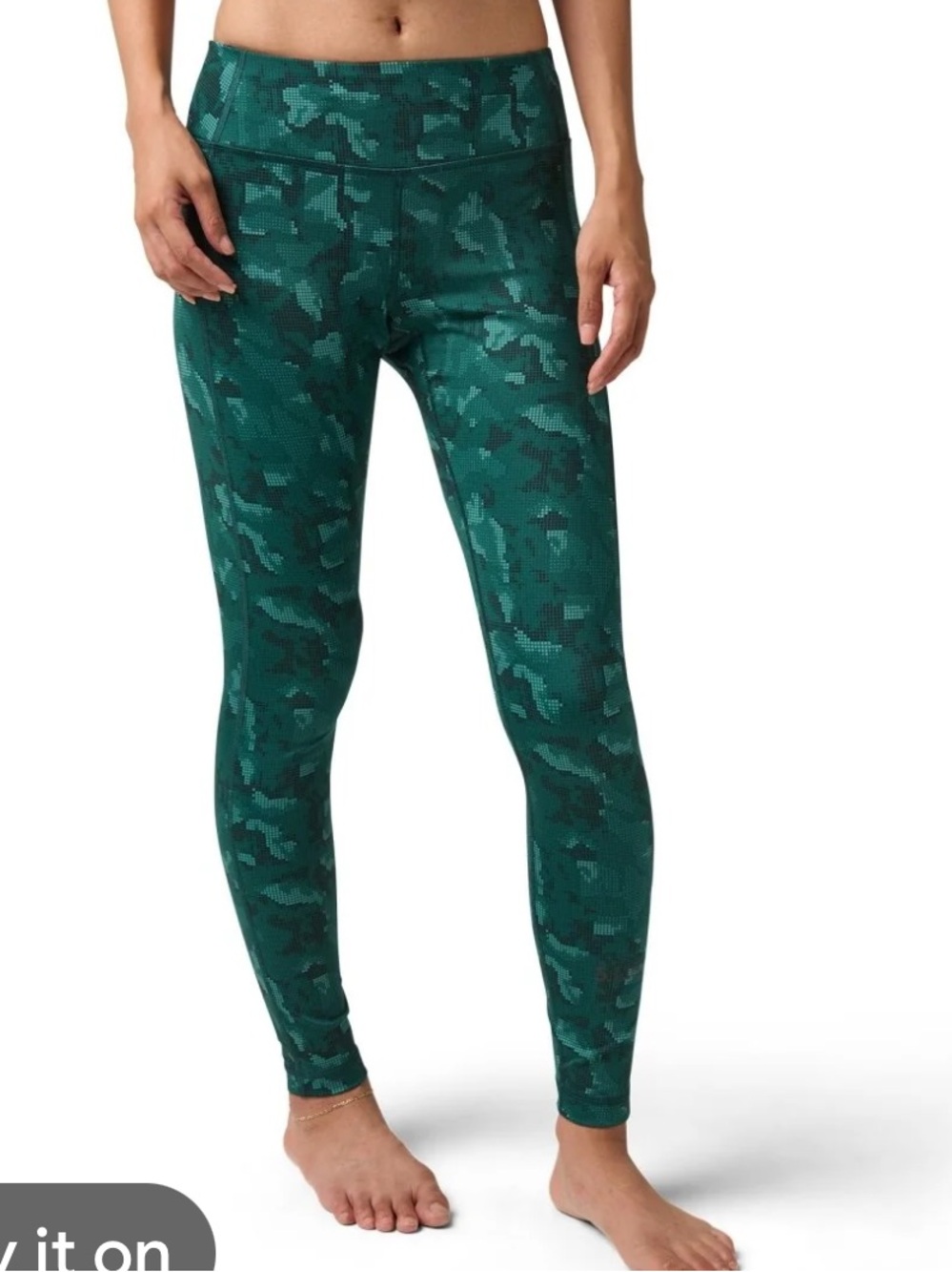 5.11 Women’s Green Printed High-Waist Performance leggings